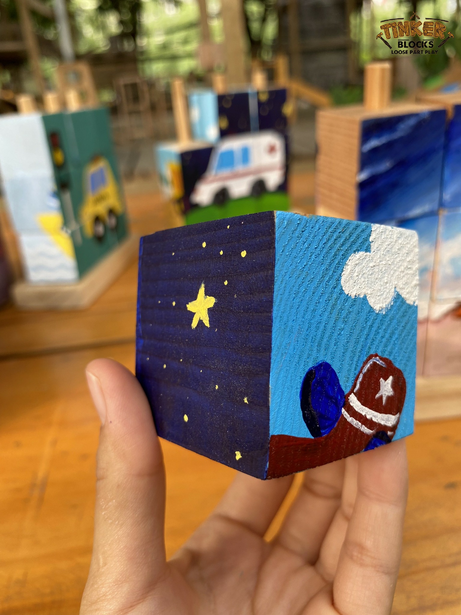 Khối gỗ lắp ráp theo hình (9 chi tiết vẽ tay) - Hình ảnh 4