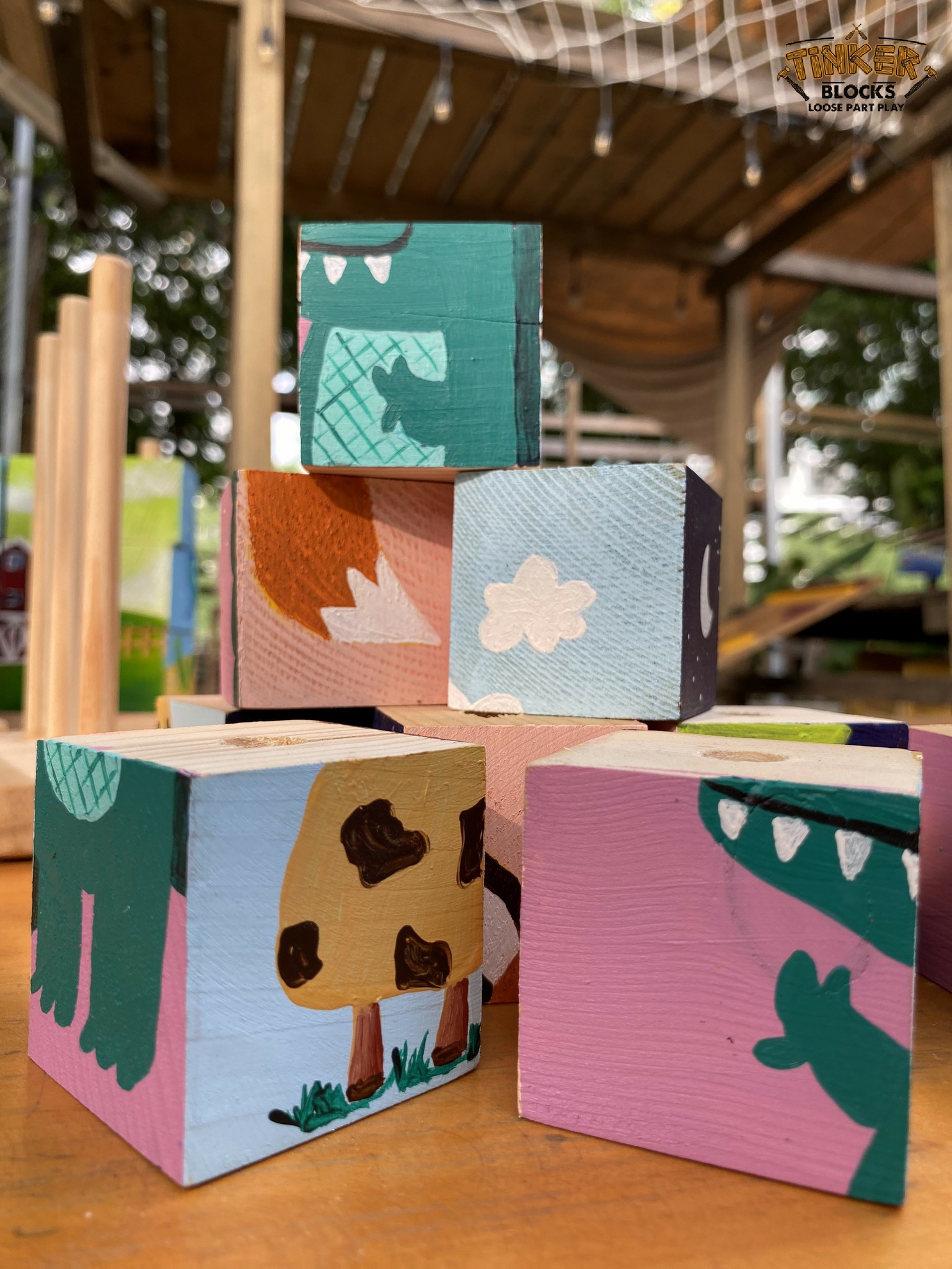 Khối gỗ lắp ráp theo hình (9 chi tiết vẽ tay) - Hình ảnh 3