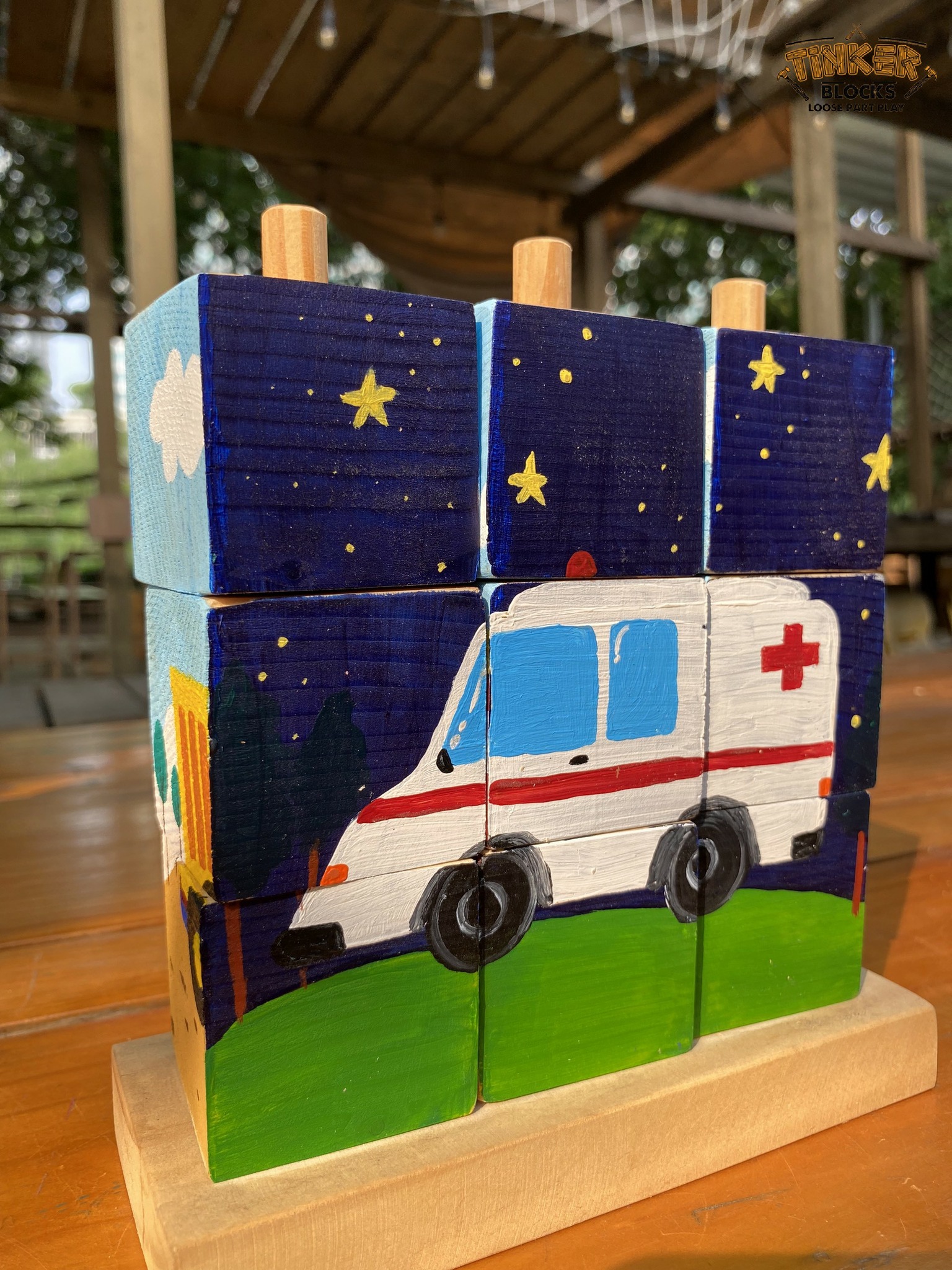 Khối gỗ lắp ráp theo hình (9 chi tiết vẽ tay) - Hình ảnh 2