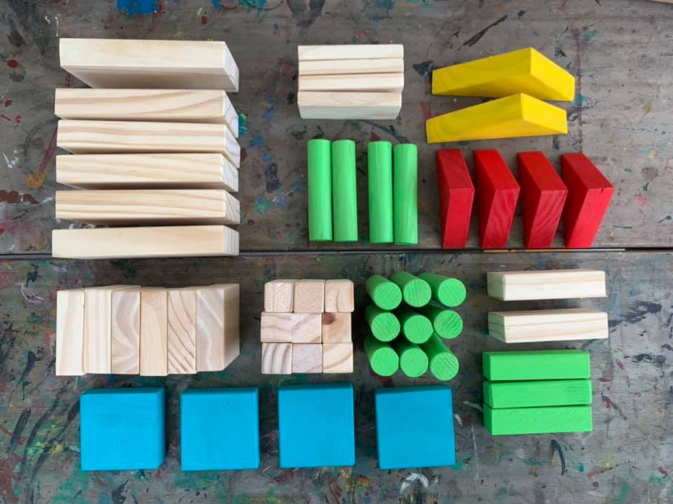 Bộ xếp hình gỗ màu sắc (53 chi tiết)