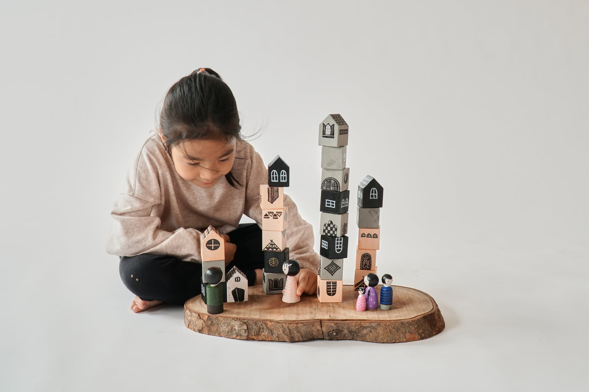 Set gỗ vẽ nhà (17 khối - không bao gồm đế)